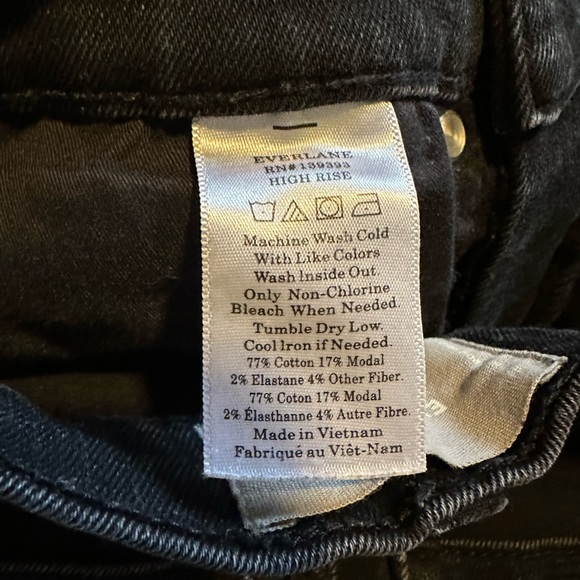 Everlane Washed Black High Waisted Denim Skinny Jeans Size 24 Ankle EUC - Picture 7 of 7